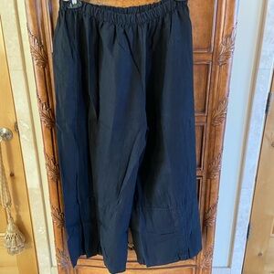 Bryn Walker black linen wide leg cropped pants